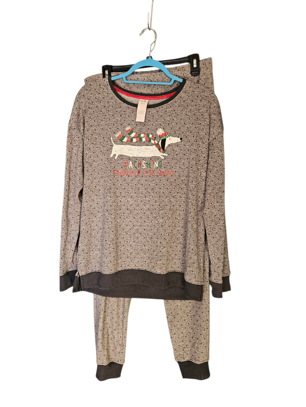 Cozy Pajama Gift Set 2X Holiday Pajama Cozy Lounge PJ Set Dachshund Dog NWT ws66